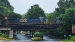 CSX 91 crossing Hwy 221 on a rainy day